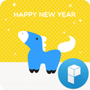 Cute Blue Horse launcher Theme-APK