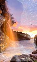 Waterfall Sunset HD LWP تصوير الشاشة 1