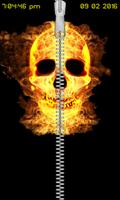 Skull Zipper Lock Screen poster