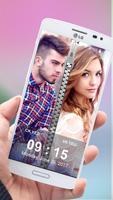 Couple Photo Zipper Lock Screen ポスター