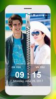 Couple Photo Zipper Lock Screen скриншот 1