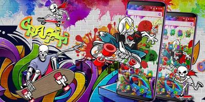 Rochen-Schädel-Graffiti-Thema Screenshot 3