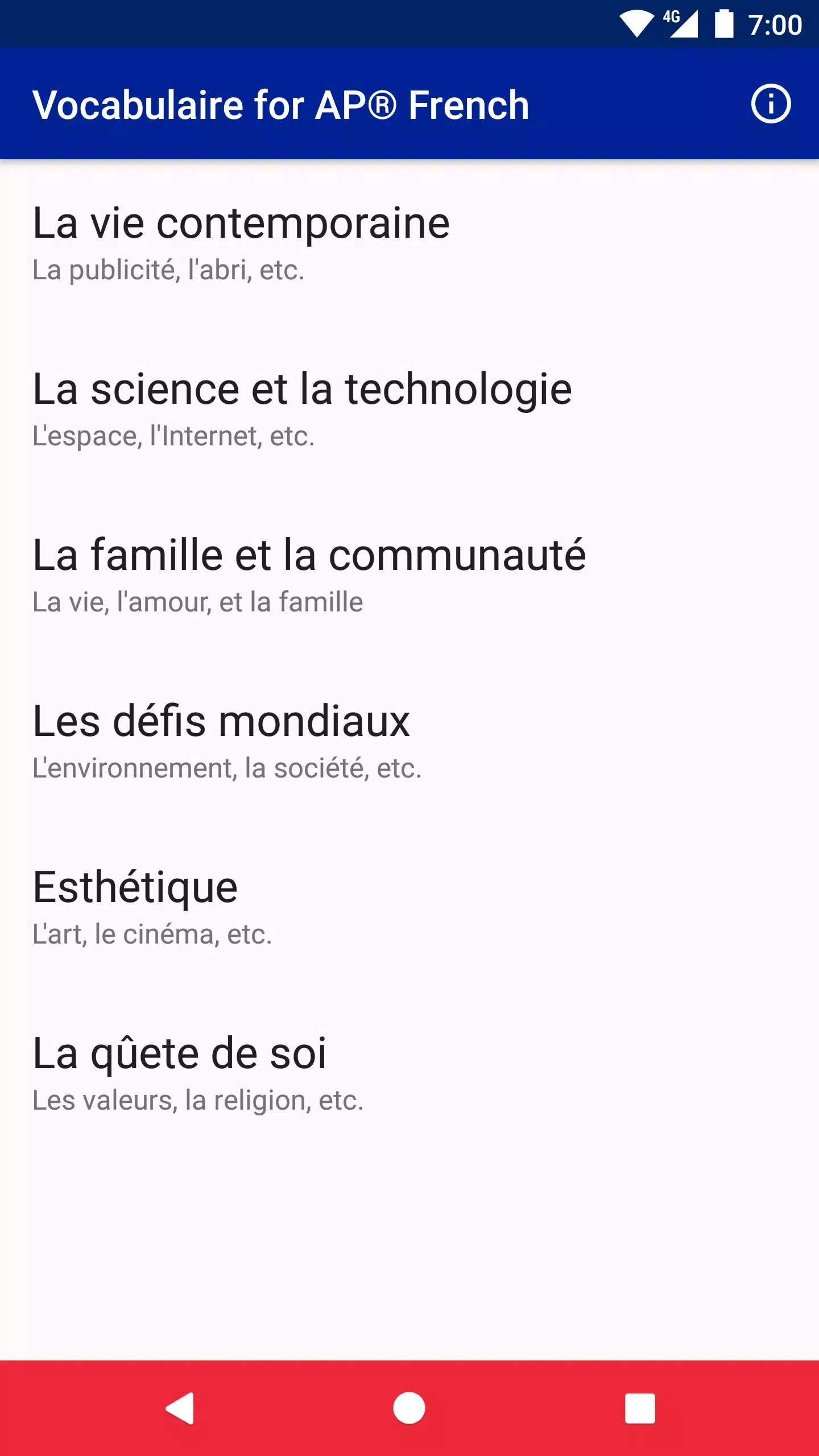 Vocabulaire For Ap French Language Culture For Android Apk Download