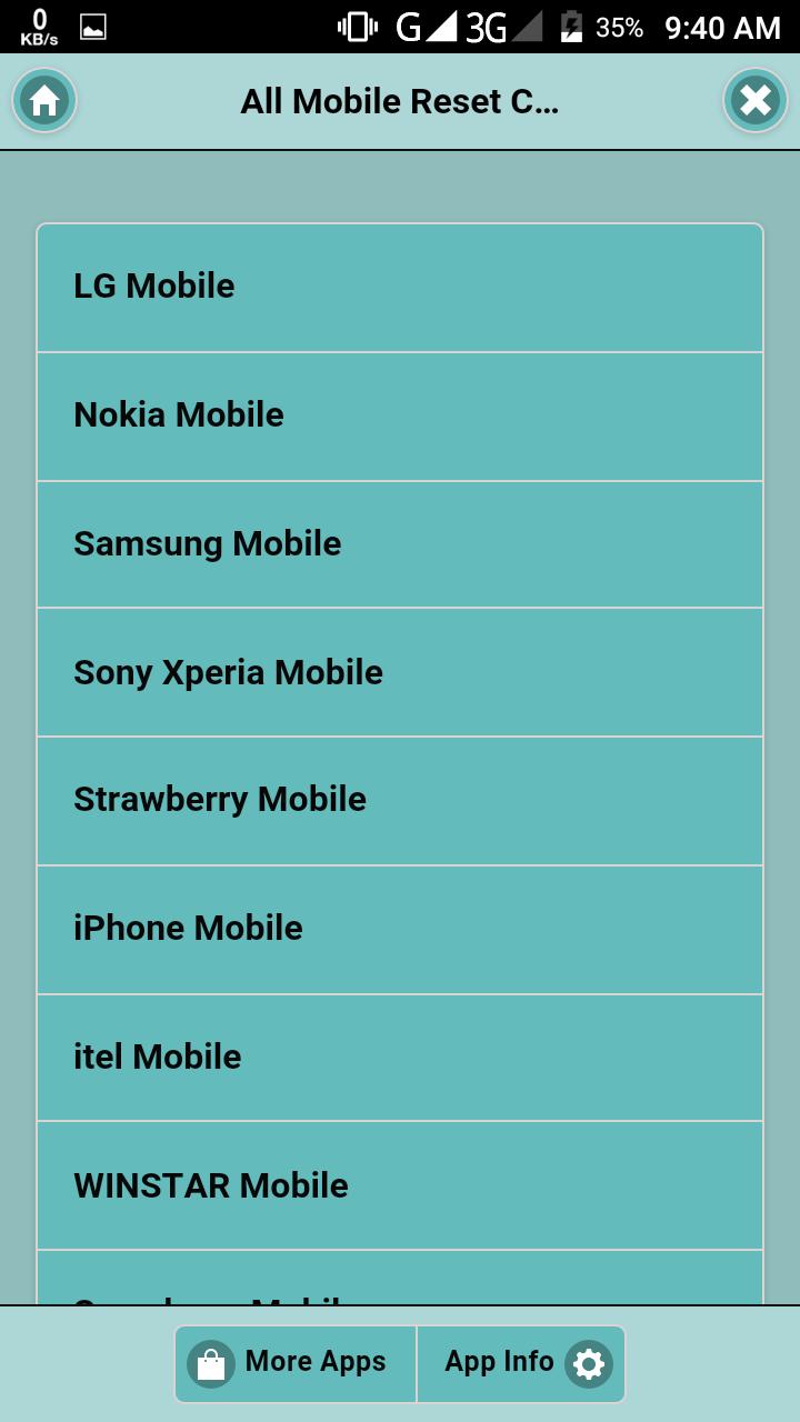 All Mobile Reset Code APK for Android Download