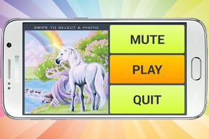 Sliding Puzzle Cute Unicorn Affiche