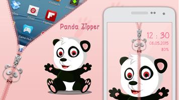 Panda Zipper Screen Lock Affiche
