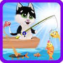 Kot wędkowanie - dzień połowów dla dzieci aplikacja