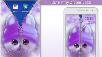 Cute Kitty Zipper Lock plakat