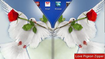 Love Pigeon Zipper Lock Affiche