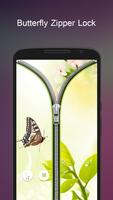 Butterfly Zipper Lock Screen syot layar 1