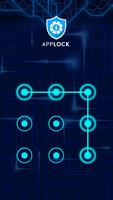 AppLock Theme - Neon Blue Poster