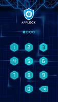 AppLock Theme - Neon Blue captura de pantalla 1