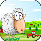 Farm running sheep icon