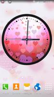 Theme Hearts Clock الملصق
