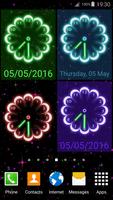 Neon Flowers Clock imagem de tela 3