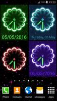 Neon Flowers Clock captura de pantalla 3