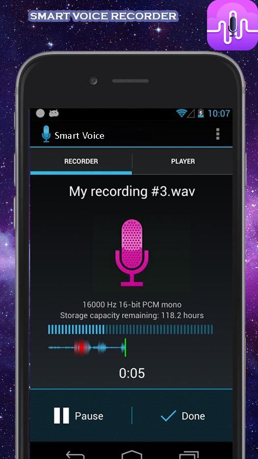 Smart voice. Android приложение Sound Recorder характеристики на русском языке.