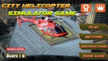 City Helicopter Simulator Game Affiche