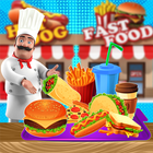Fast Food Shop Geschäft: Spaß Einkaufen & Kochen Zeichen