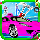 Girls Pink Taxi Car Repair Workshop: Salon APK