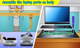 Laptop fabriekssimulator: computerbouwer & maker-poster