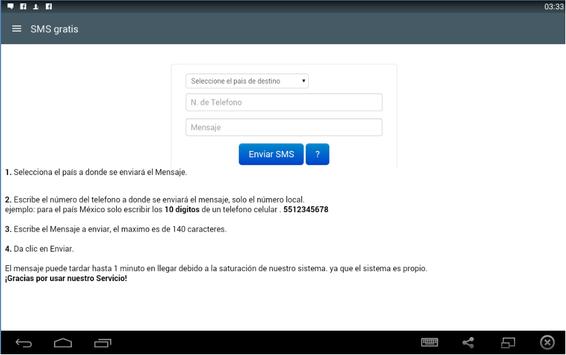 SMS Gratis Mexico - dexub captura de pantalla 1