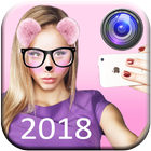 Snap Face Photo Editor: Cute Cat Face Sticker 2018 icône