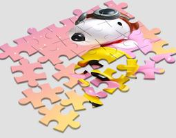 Jigsaw Snoopy Toy Kids الملصق