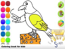 coloração livro do pássaro Cartaz