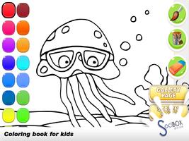 Sea Life Coloring Book Affiche