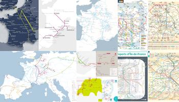 RailMap France TGV Paris RER Metro Bus पोस्टर