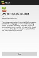 SMS to HTML Quick Export captura de pantalla 3