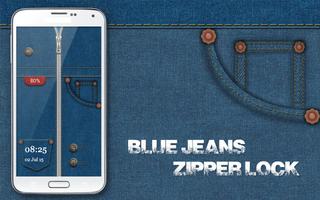 Blue Jeans Zipper Lock Affiche