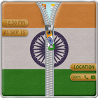 Indian Flag Zipper Screen Lock icône