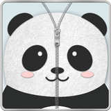 Panda Zipper Bildschirmsperre Zeichen