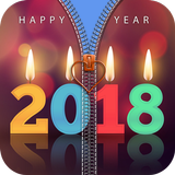 New Year 2018 Zipper Lock icône
