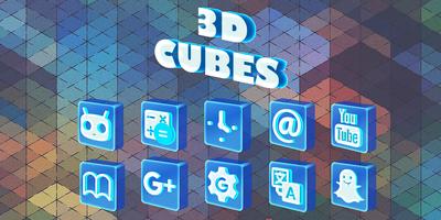 3D Cubes - Solo Launcher Theme Affiche