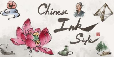 Chinese Ink Style Affiche