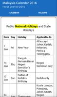Malaysia Calendar 2016 (Horse) screenshot 1