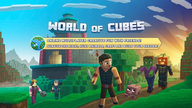 World of Cubes Survival Craft with Skins Export APK banner
