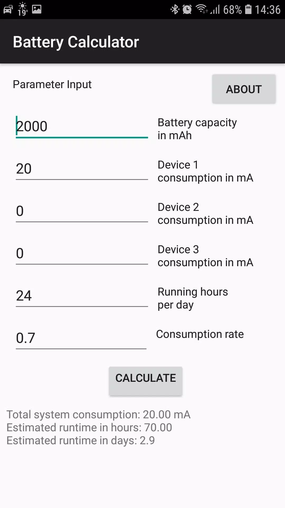 Battery run-time calculator APK for Android Download