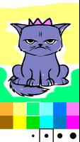 Cat Paint Coloring Page Game Affiche