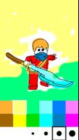 Go Paint Coloring Ninja Kids الملصق