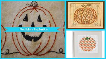 Cute DIY Cross Stitch Pumpkins Affiche