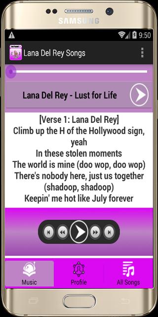 Lust For Life Lyrics Lana Rey for Android - APK Download