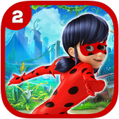 Ladybug Jumping The Hero Chibi آئیکن