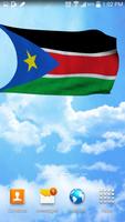 3D South Sudan Flag Wallpaper Affiche