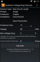 Southwire Volt Drop Calculator captura de pantalla 1