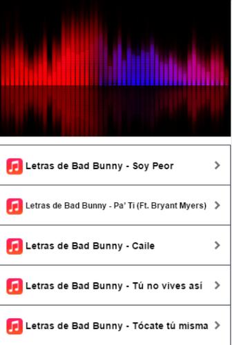 Descarga de APK de Bad Bunny - Letras de Soy Peor para Android