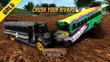 School Bus Demolition Derby GOLD+ الملصق